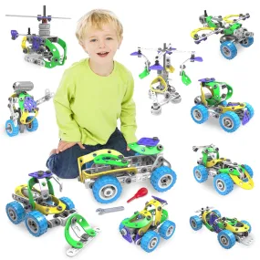 107Pcs Motorized Erector Sets For Kids Ages 4 5 6 7 8 ,Stem Building Toys F