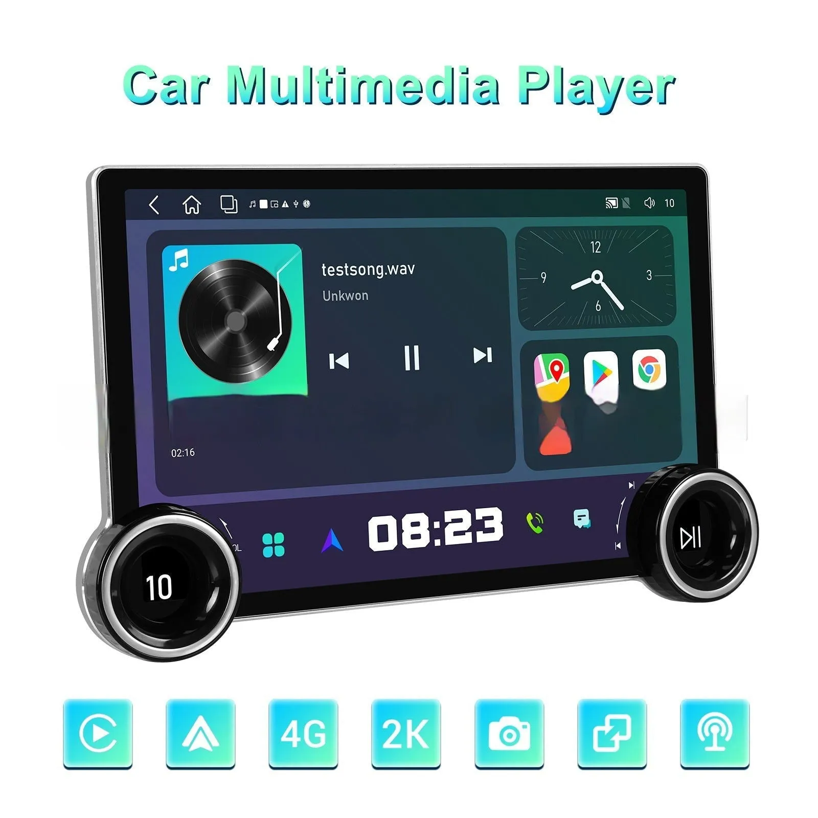 11.8inch Wireless Android Navigation Double Knob Player