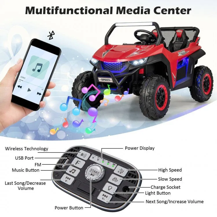 12V 2-Seater Kids Ride on UTV with Slow Start Function and Music Player - Red