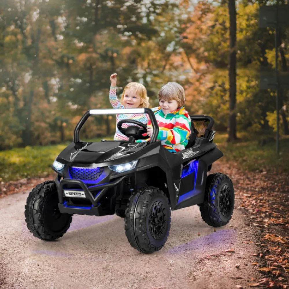 12V 2-Seater Kids Ride on UTV with Slow Start Function Music-Pink