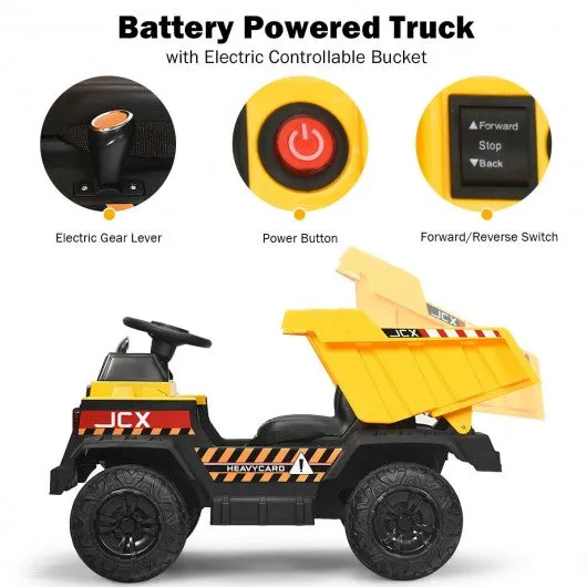 12V Battery Kids Ride On Dump Truck  with Electric Bucket