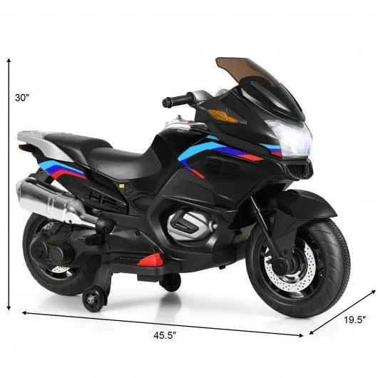 12V Kids Ride On Motorcycle Electric Motor Bike-Black