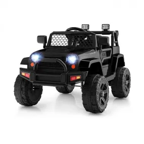 12V Kids Ride On Truck with Remote Control and Headlights - Black