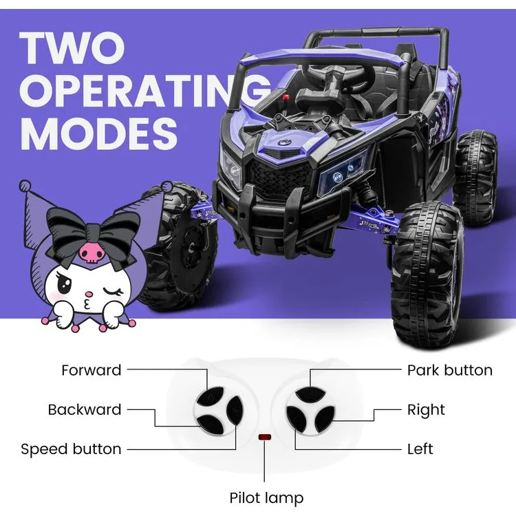 12V Kuromi Adventure UTV Ride On Toy Car with Remote Control