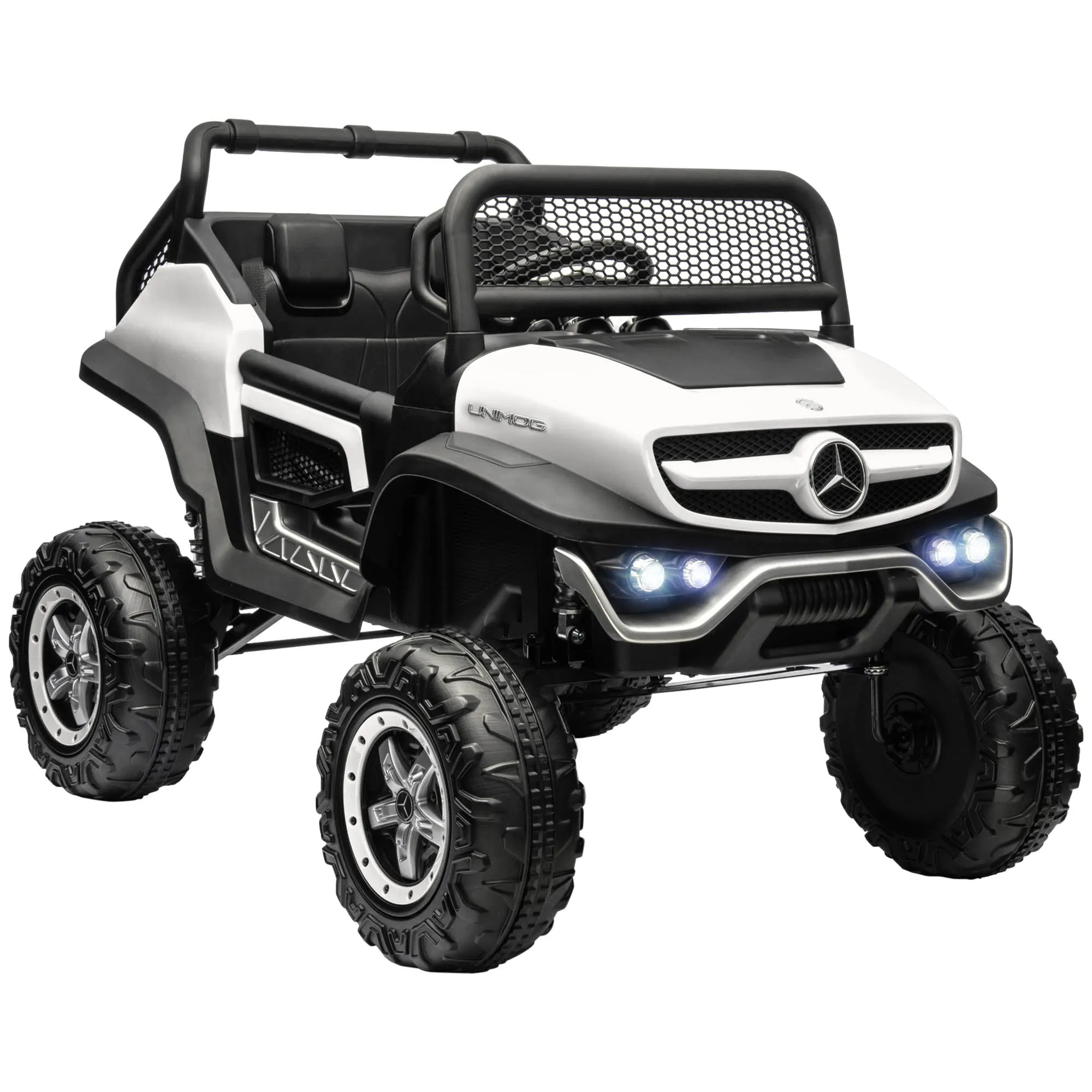 12V Licensed Mercedes-Benz Kids Electric Ride On Car, Battery Powered Off-road Toy with Remote Control, Horns, Lights