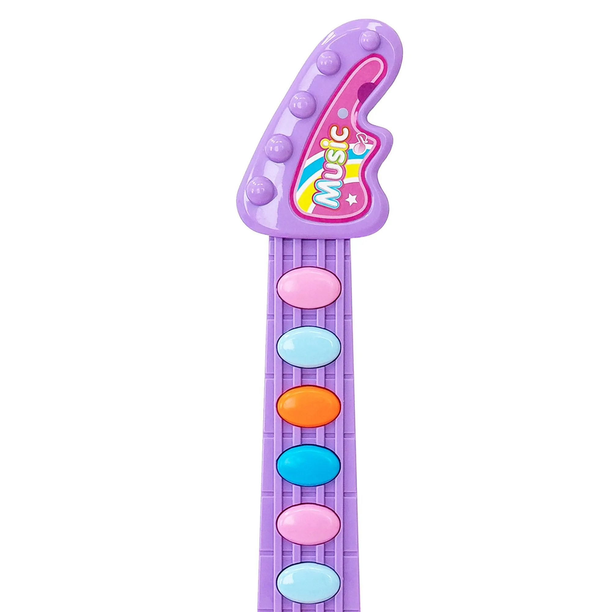 19in Kids Toddlers Musical Flash Guitar Pretend Play Toy w/ Mic, Stand