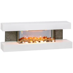 2000W Wall Mounted Electric Fireplace, Freestanding, 2000W, White