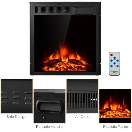 22.5" Electric Fireplace Insert Freestanding and Recessed Heater