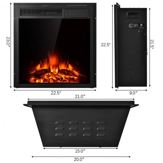 22.5" Electric Fireplace Insert Freestanding and Recessed Heater