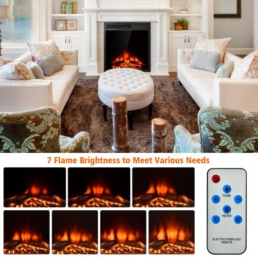 22.5" Electric Fireplace Insert Freestanding and Recessed Heater