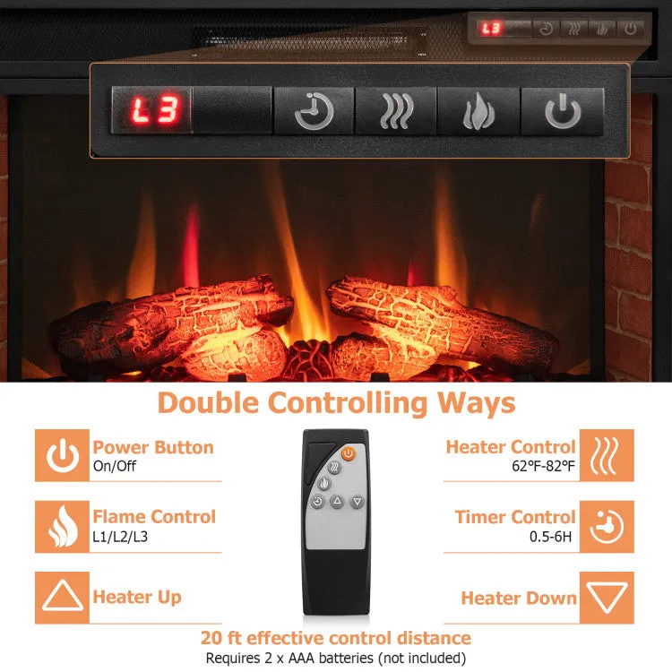 26 Inch Infrared Electric Fireplace Insert with Remote Control