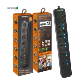 504pu Speed-X Premium Portable Power Strip 5socket 2usb Port 2 Type C USB