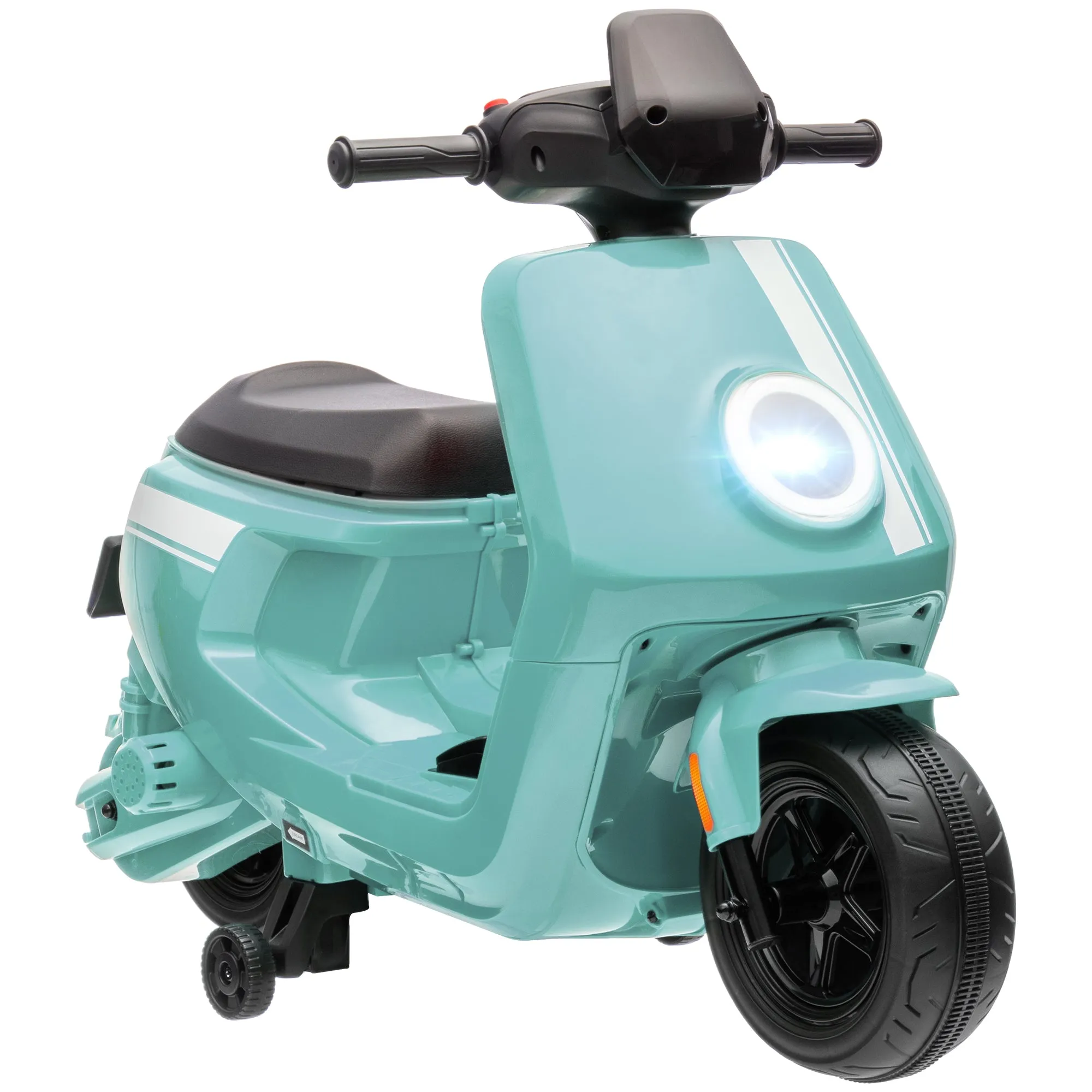 6V Kids Electric Motorbike with Headlight and Music - Green