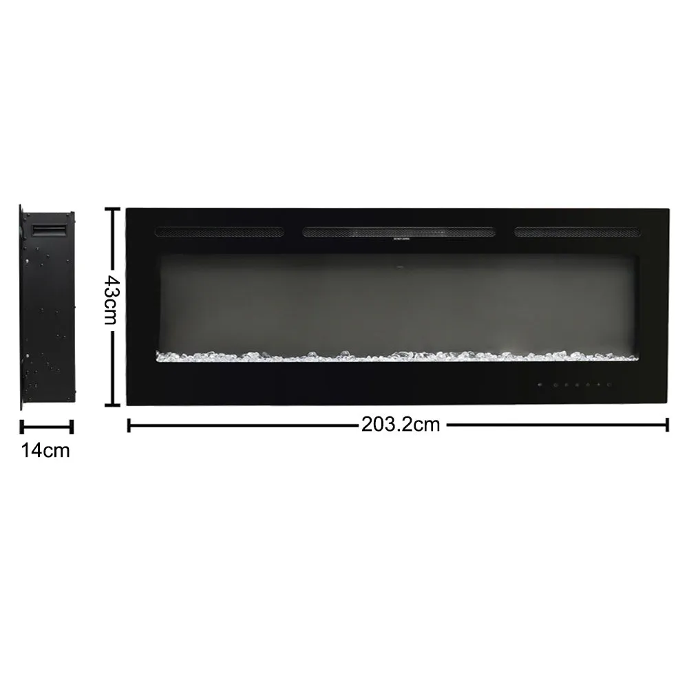 70/80 Inch Electric Fireplace Modern 9 Colour LED Flame Effect Heater