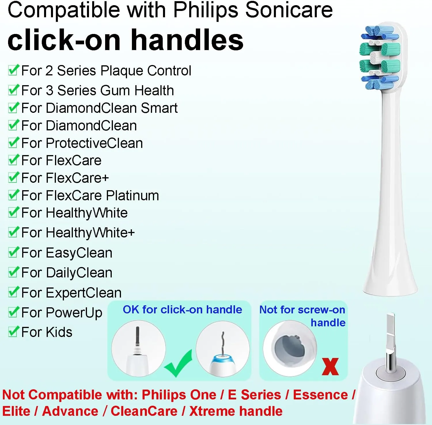 8Pcs Brush Heads for Philips Sonicare-Deep Cleaning