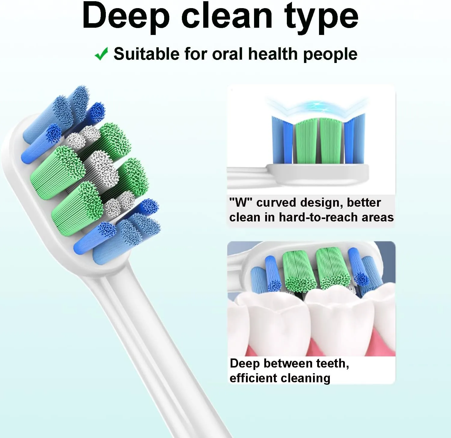 8Pcs Brush Heads for Philips Sonicare-Deep Cleaning