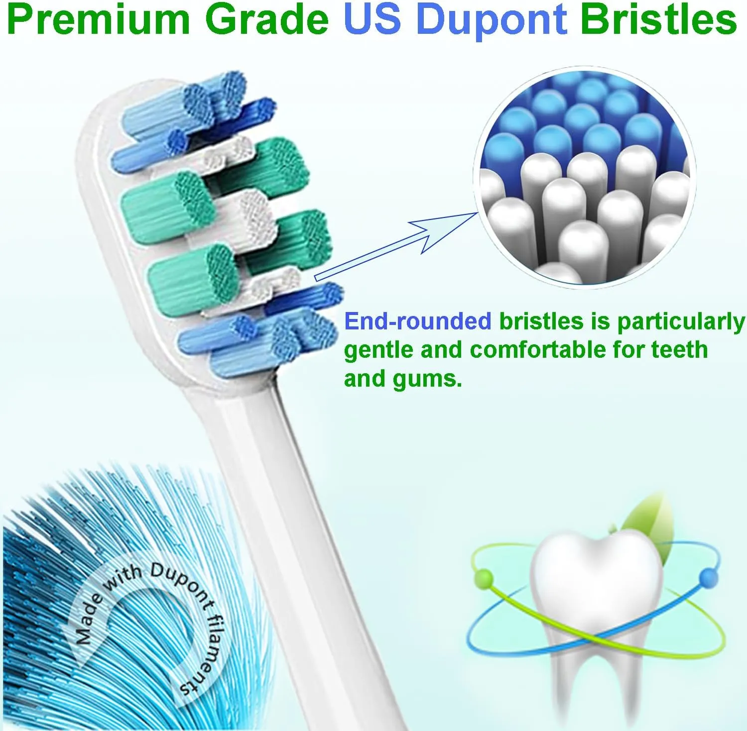 8Pcs Brush Heads for Philips Sonicare-Deep Cleaning