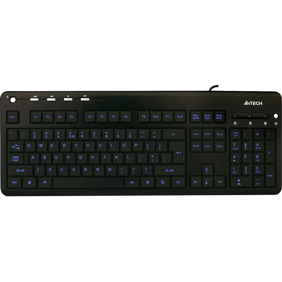 A4-TECH BLUE LED BACKLIT MULTIMEDIA KEYBOARD