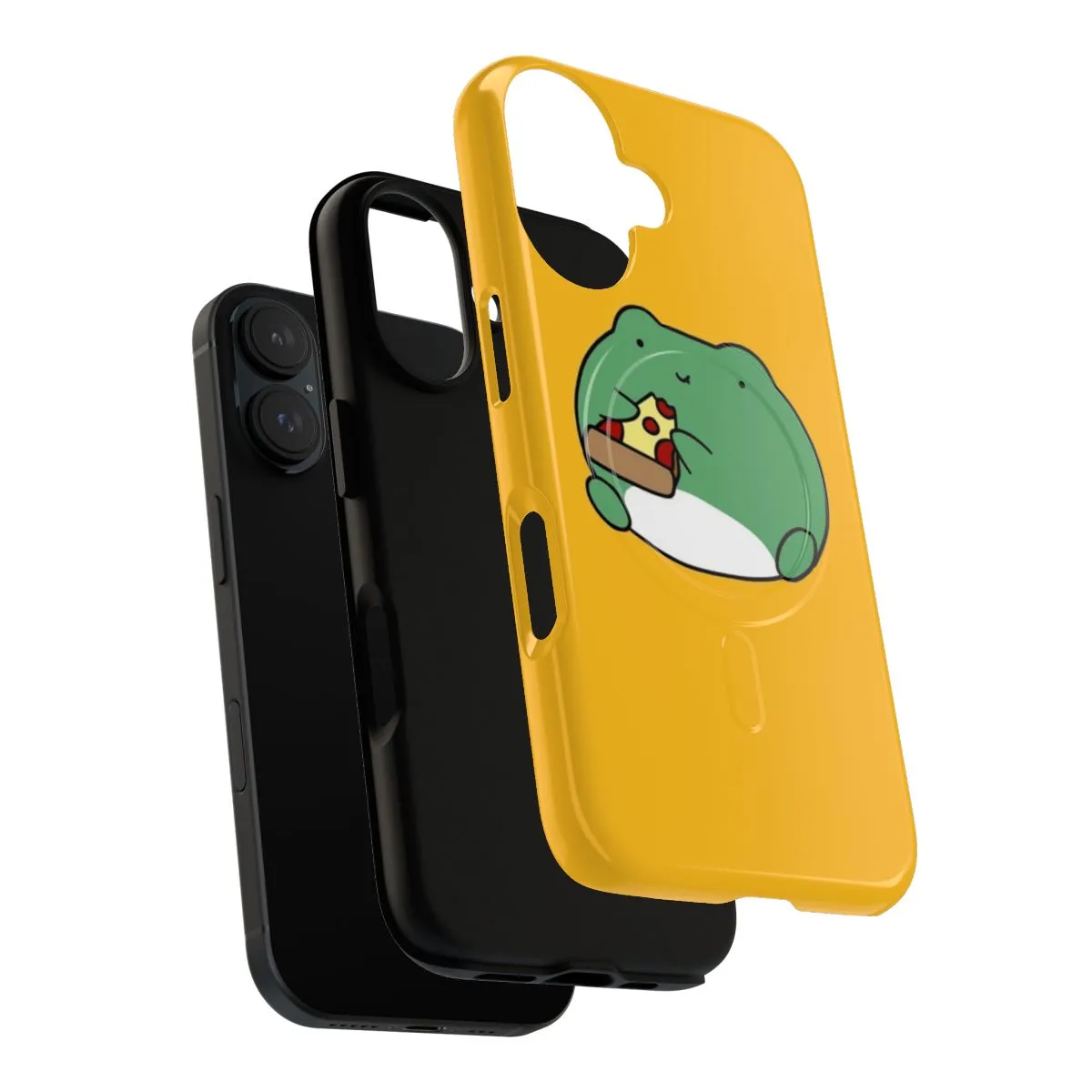 Adorable Frog Eating Pizza Magnetic Tough Phone Case