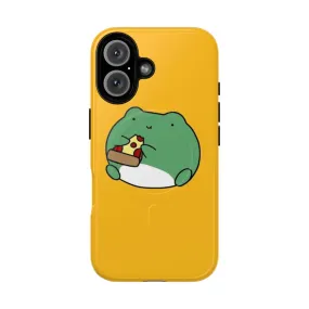 Adorable Frog Eating Pizza Magnetic Tough Phone Case