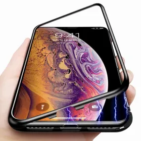 Adsorption Magnet Case for iPhone XR XS MAX X 8 Plus 7  Tempered Glass Back Magnet Cases Cover for iPhone 7 6 6S Plus Case