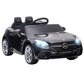 AIYAPLAY Mercedes Benz SLC 300 Licensed 12V Kids Electric Ride On Car with Parental Remote Two Motor Music Suspension Wheel for 3-6 Years Black