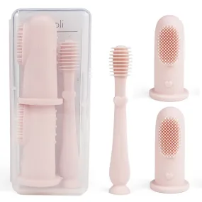 Ali Oli - Baby Finger Toothbrush & Tongue Cleaner Oral Set 3m  (Blush)