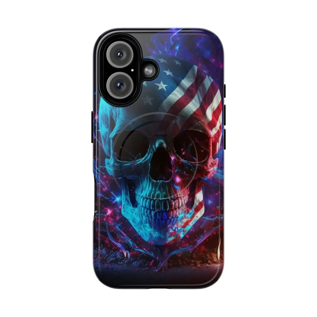 American Flag Skull Art Magnetic Tough Phone Cases