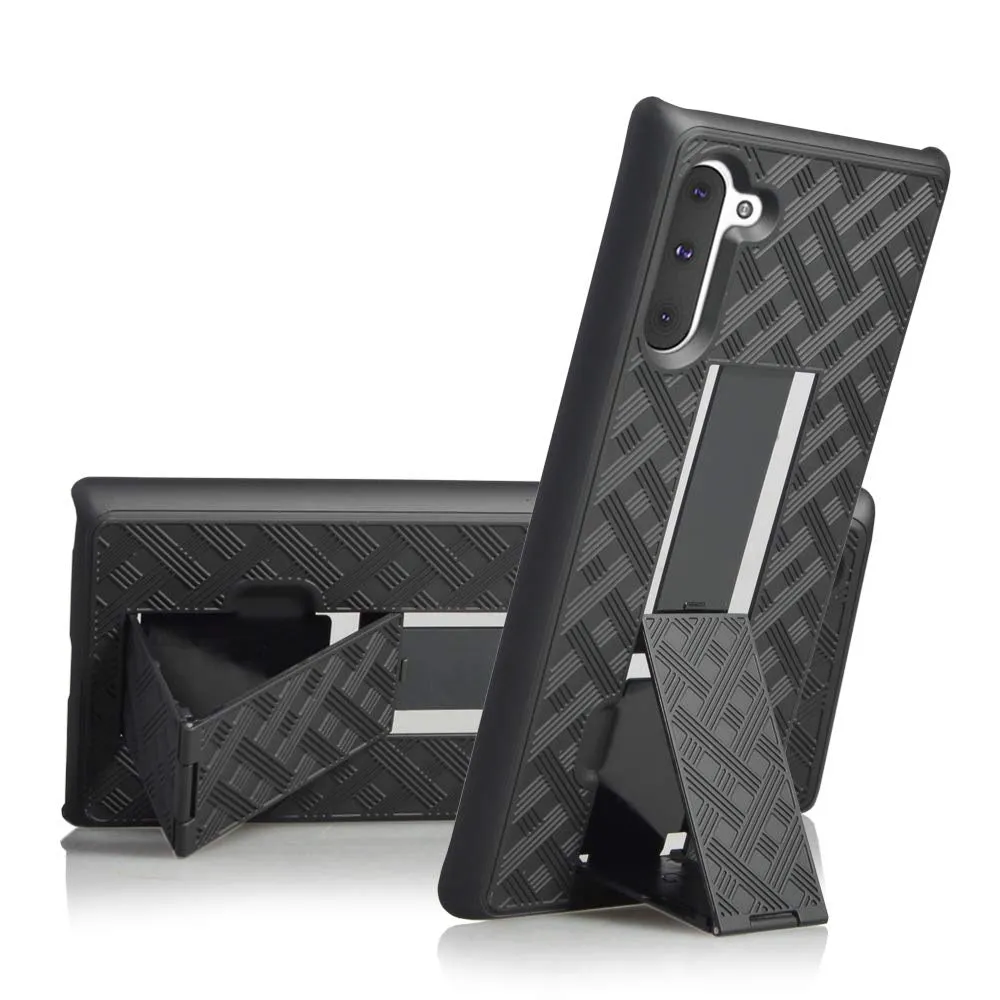 AMZER Shellster Hard Case With Kickstand for Samsung Galaxy Note 10 - Black