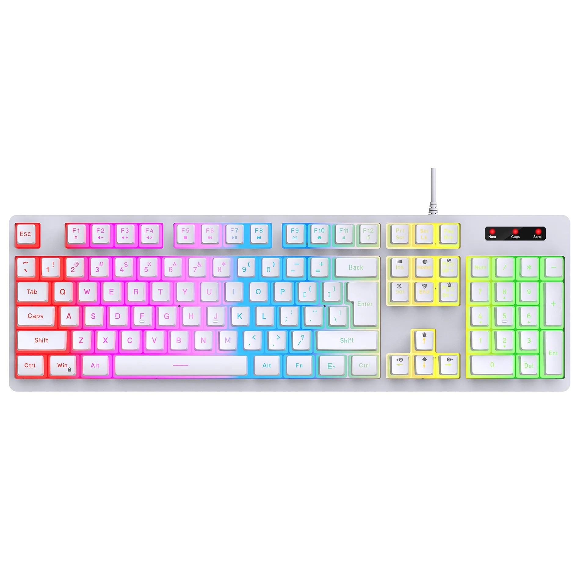 Anti-ghosting 104 Keys Membrane Wired Keyboard with RGB Backlit   7D 3600 DPI Gaming Mouse Combo