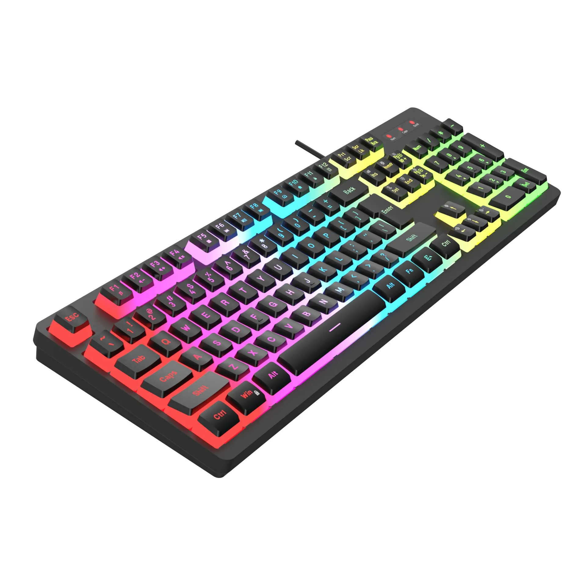 Anti-ghosting 104 Keys Membrane Wired Keyboard with RGB Backlit   7D 3600 DPI Gaming Mouse Combo