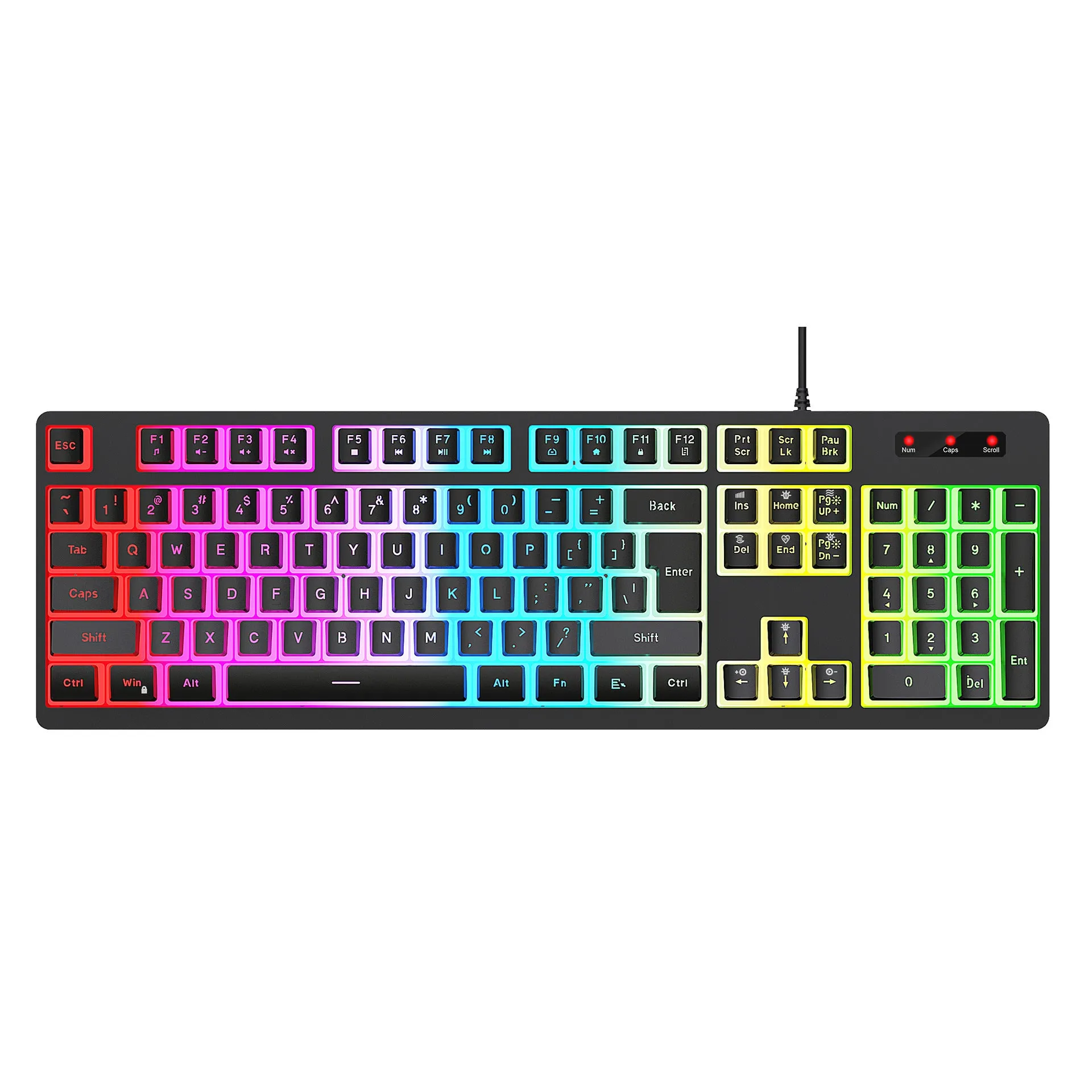 Anti-ghosting 104 Keys Membrane Wired Keyboard with RGB Backlit   7D 3600 DPI Gaming Mouse Combo