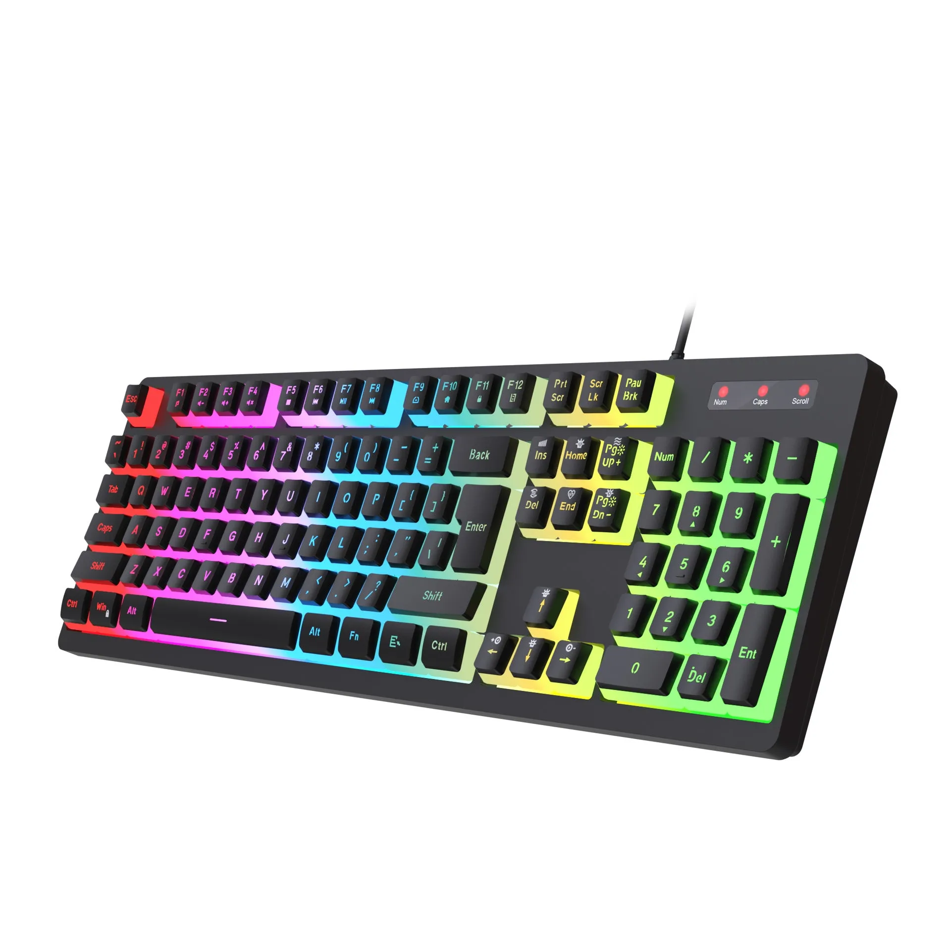 Anti-ghosting 104 Keys Membrane Wired Keyboard with RGB Backlit   7D 3600 DPI Gaming Mouse Combo