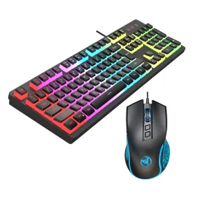 Anti-ghosting 104 Keys Membrane Wired Keyboard with RGB Backlit   7D 3600 DPI Gaming Mouse Combo