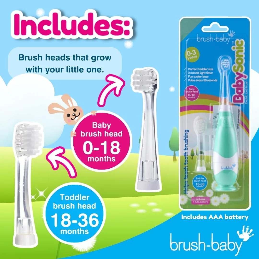 BabySonic® Teal Electric Toothbrush for Toddlers (Pack of 2)