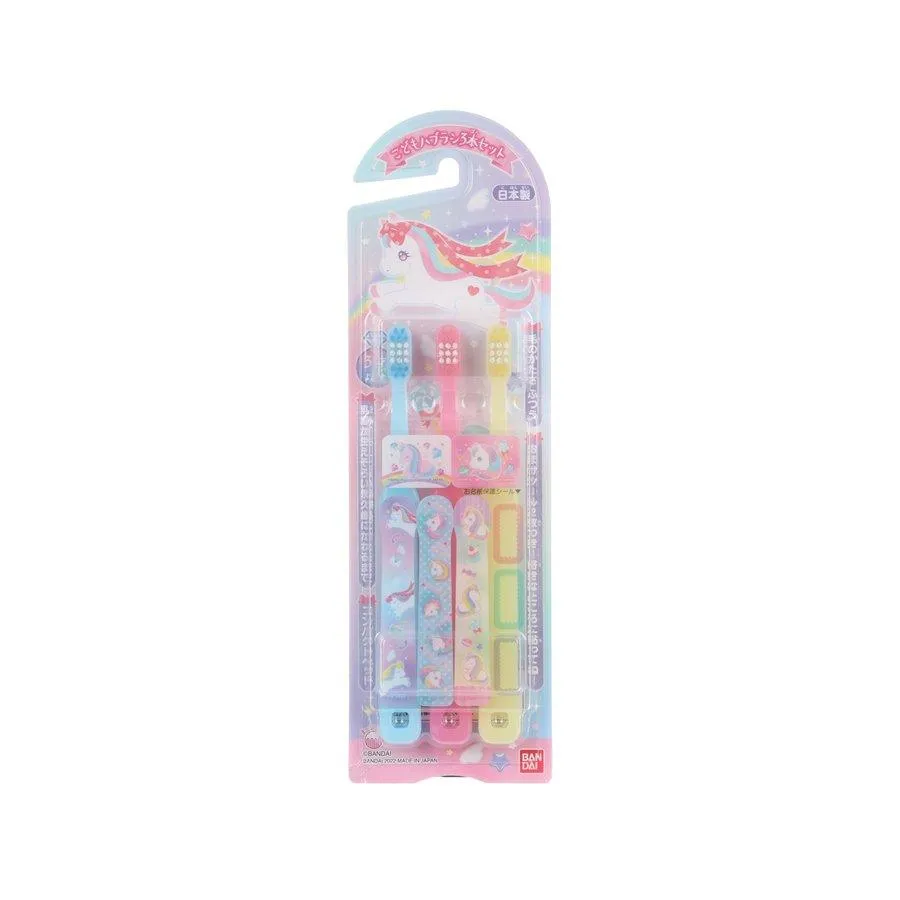 BANDAI Toothbrush 3pcs Pack Pastel Unicorn  (3pcs)