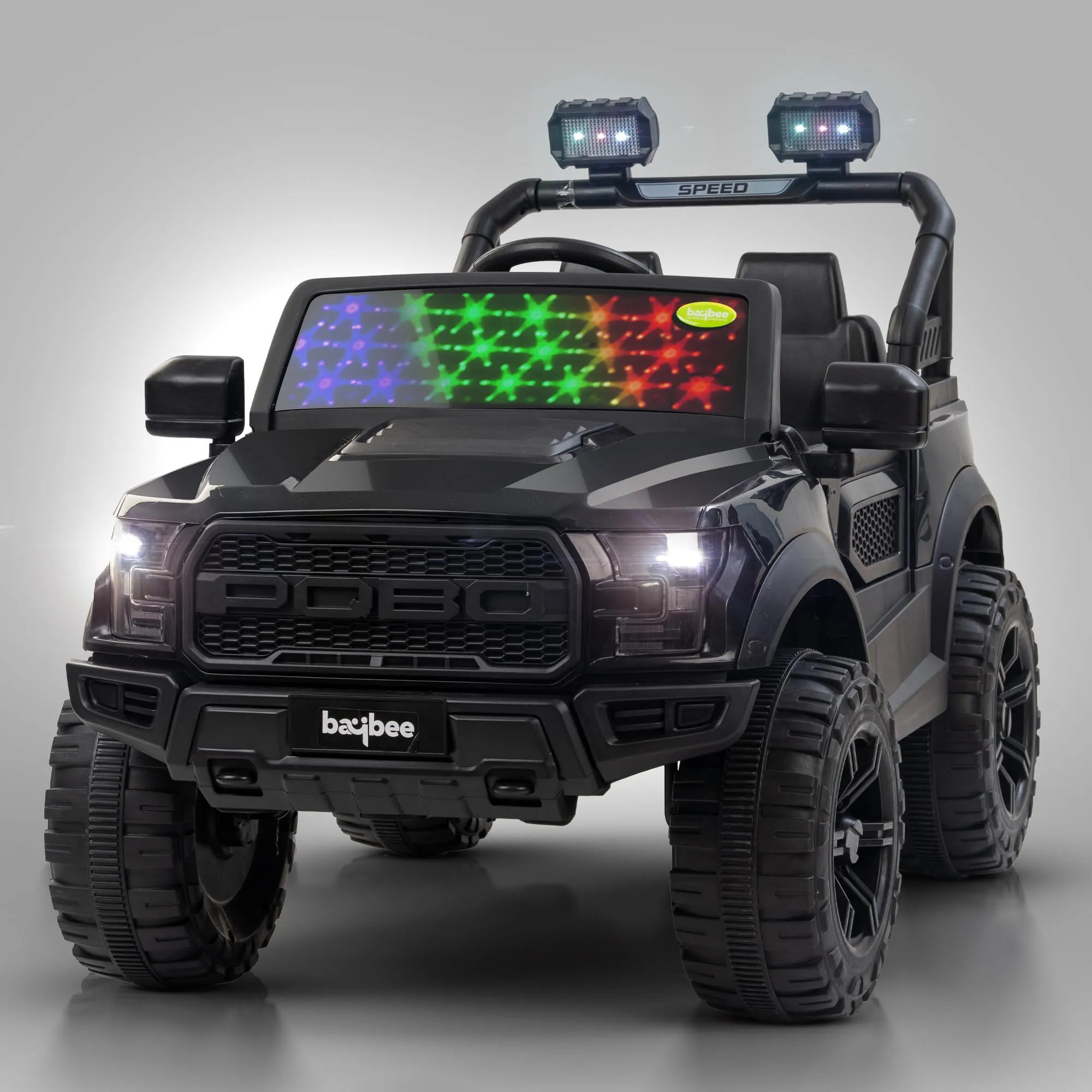 Baybee Bronco Battery Operated Jeep for Kids, Ride on Toy Kids Car with RGB Windshield Light & Music | Electric Jeep Battery Car