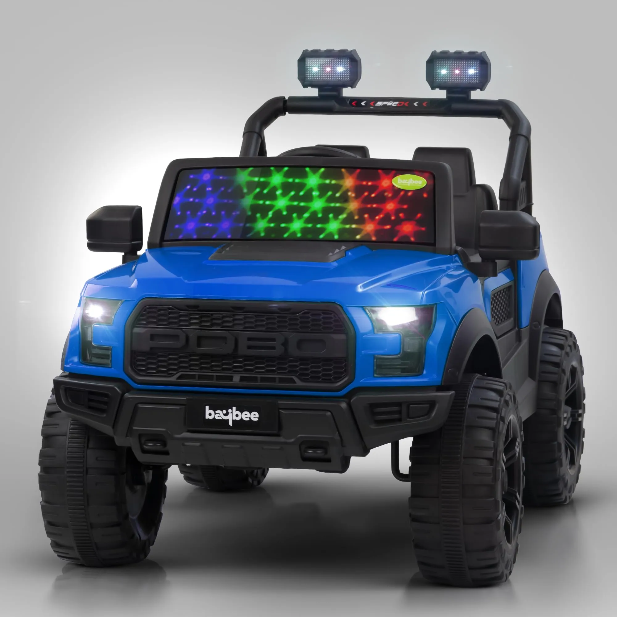 Baybee Bronco Battery Operated Jeep for Kids, Ride on Toy Kids Car with RGB Windshield Light & Music | Electric Jeep Battery Car