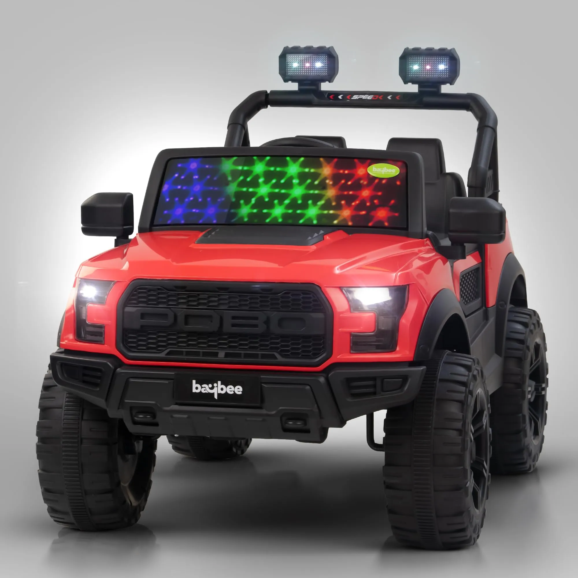 Baybee Bronco Battery Operated Jeep for Kids, Ride on Toy Kids Car with RGB Windshield Light & Music | Electric Jeep Battery Car