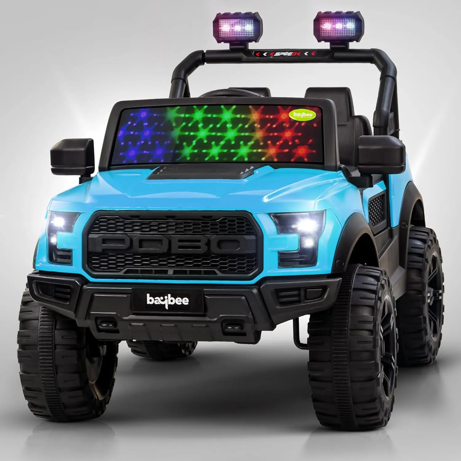 Baybee Bronco Battery Operated Jeep for Kids, Ride on Toy Kids Car with RGB Windshield Light & Music | Electric Jeep Battery Car