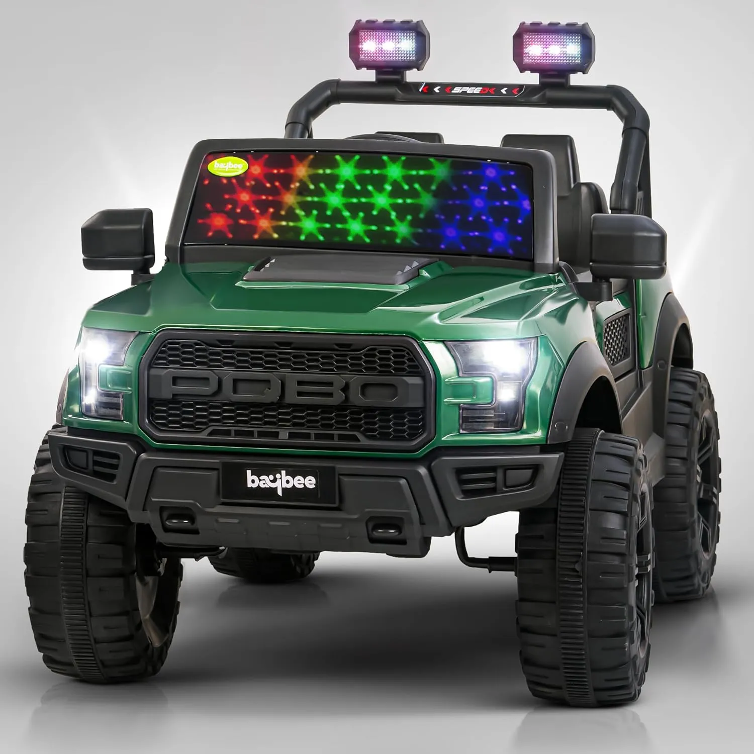 Baybee Bronco Battery Operated Jeep for Kids, Ride on Toy Kids Car with RGB Windshield Light & Music | Electric Jeep Battery Car