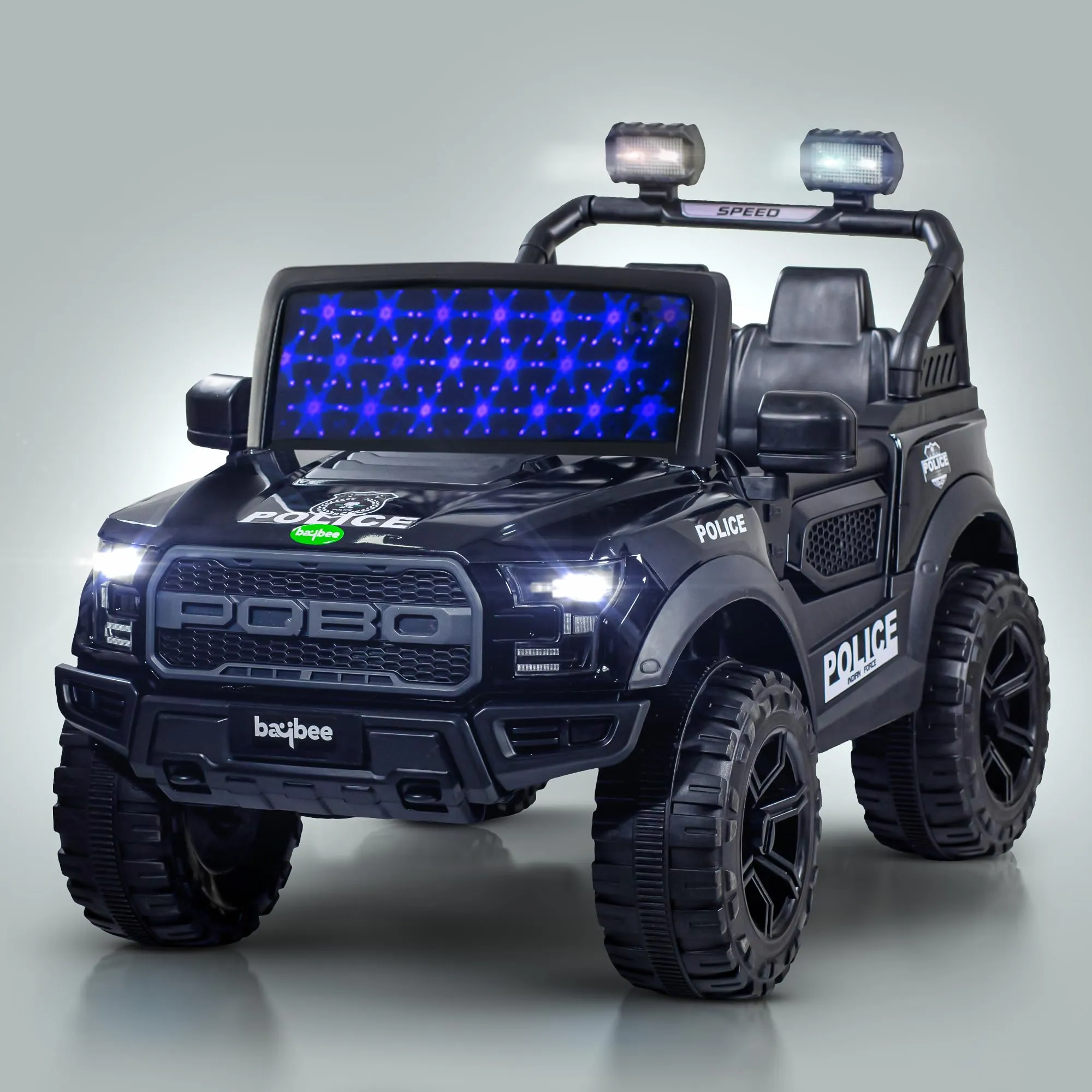 Baybee Bronco Battery Operated Jeep for Kids, Ride on Toy Kids Car with RGB Windshield Light & Music | Electric Jeep Battery Car