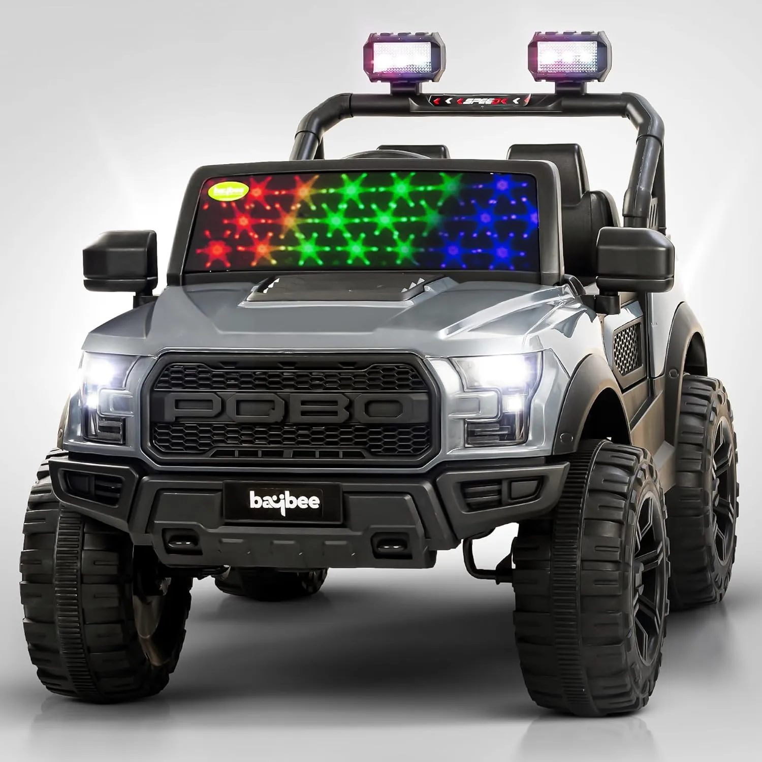 Baybee Bronco Battery Operated Jeep for Kids, Ride on Toy Kids Car with RGB Windshield Light & Music | Electric Jeep Battery Car