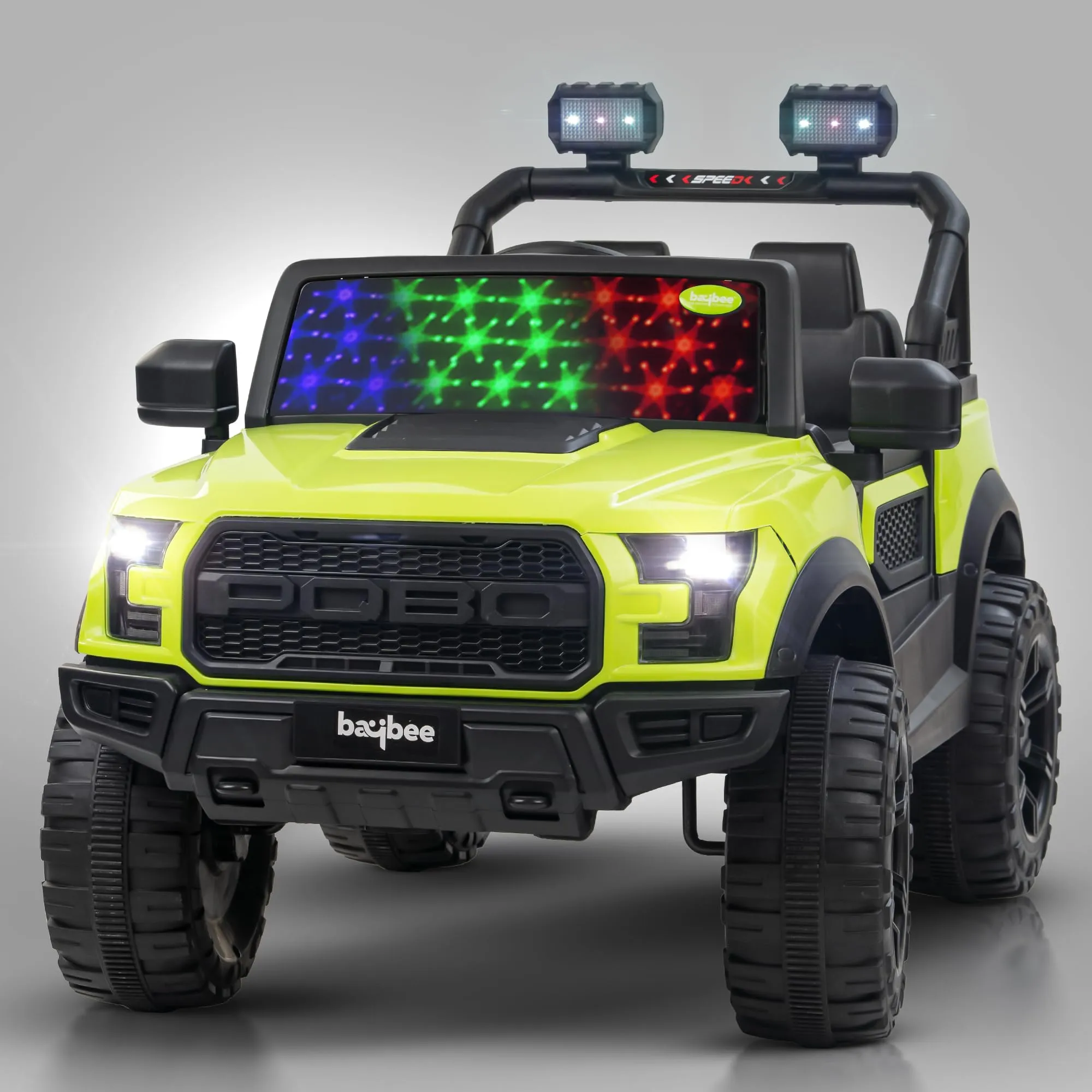 Baybee Bronco Battery Operated Jeep for Kids, Ride on Toy Kids Car with RGB Windshield Light & Music | Electric Jeep Battery Car