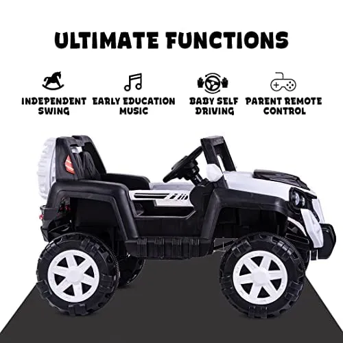 Baybee Dodge Rechargeable Battery Operated Electric Kids Jeep Ride on Toy Kids Car with Remote, Music & Light