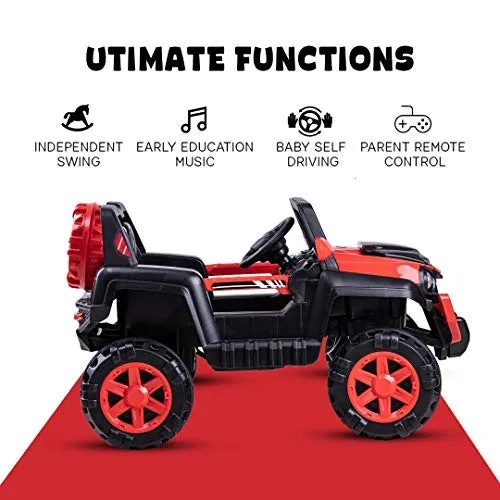 Baybee Dodge Rechargeable Battery Operated Electric Kids Jeep Ride on Toy Kids Car with Remote, Music & Light