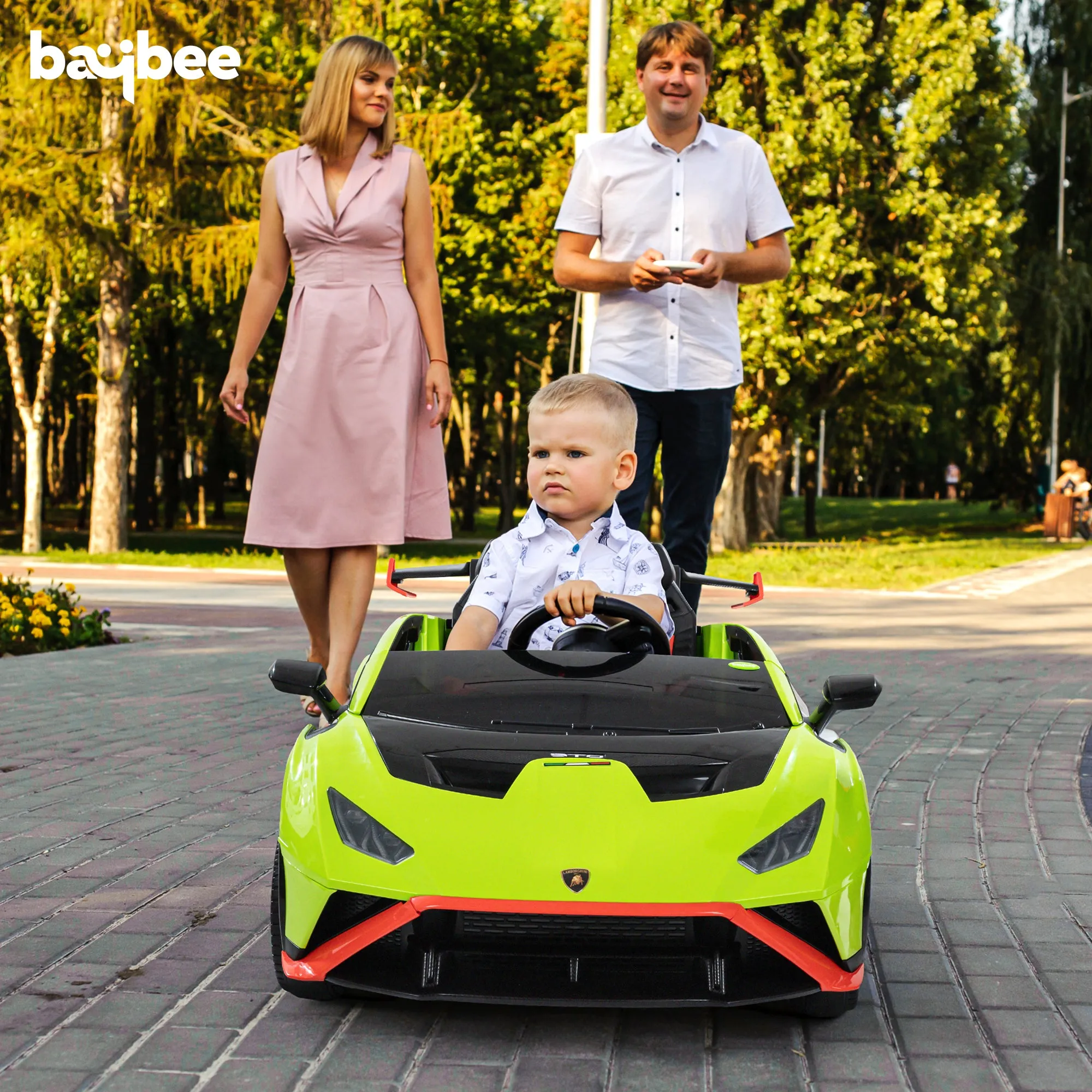 Baybee Kids Electric Ride On Car 24V Lamborghini STO Licensed Battery Powered Sports Car with Remote Control Motorized Drift Vehicle