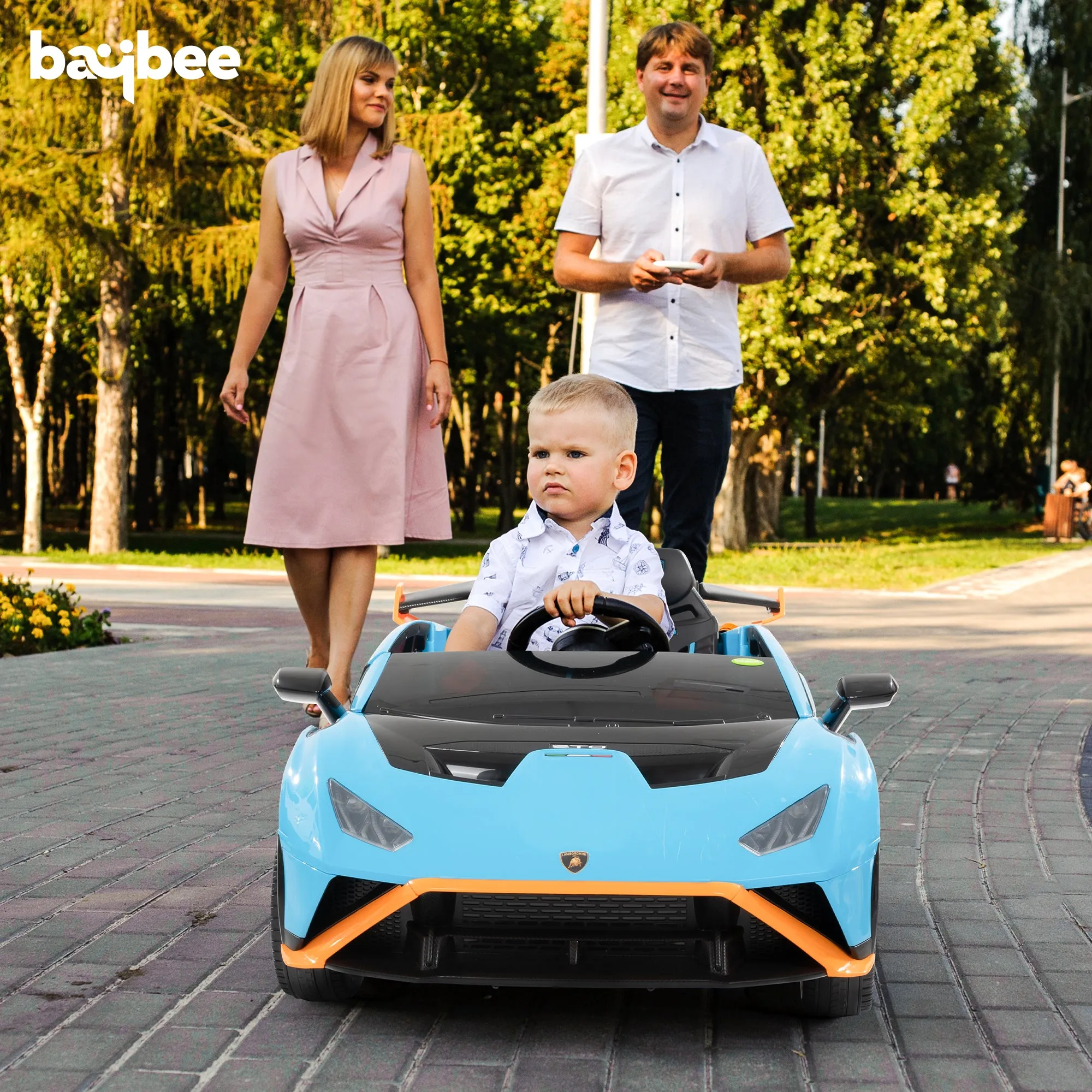 Baybee Kids Electric Ride On Car 24V Lamborghini STO Licensed Battery Powered Sports Car with Remote Control Motorized Drift Vehicle