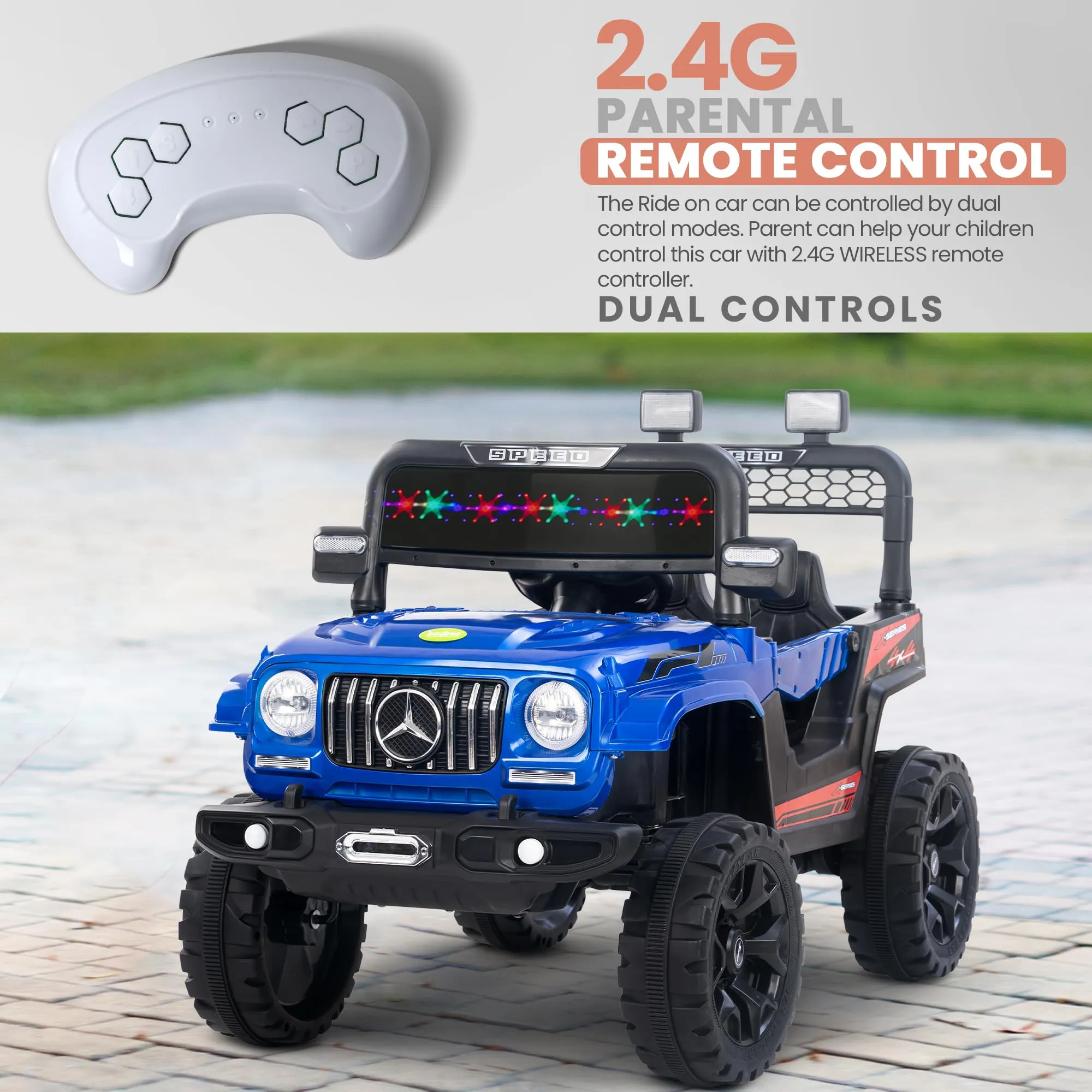 Baybee Maestro Battery Operated Ride on Electric Jeep Car for Kids | Ride on Baby Car with Music & USB, Kids Baby Big Car