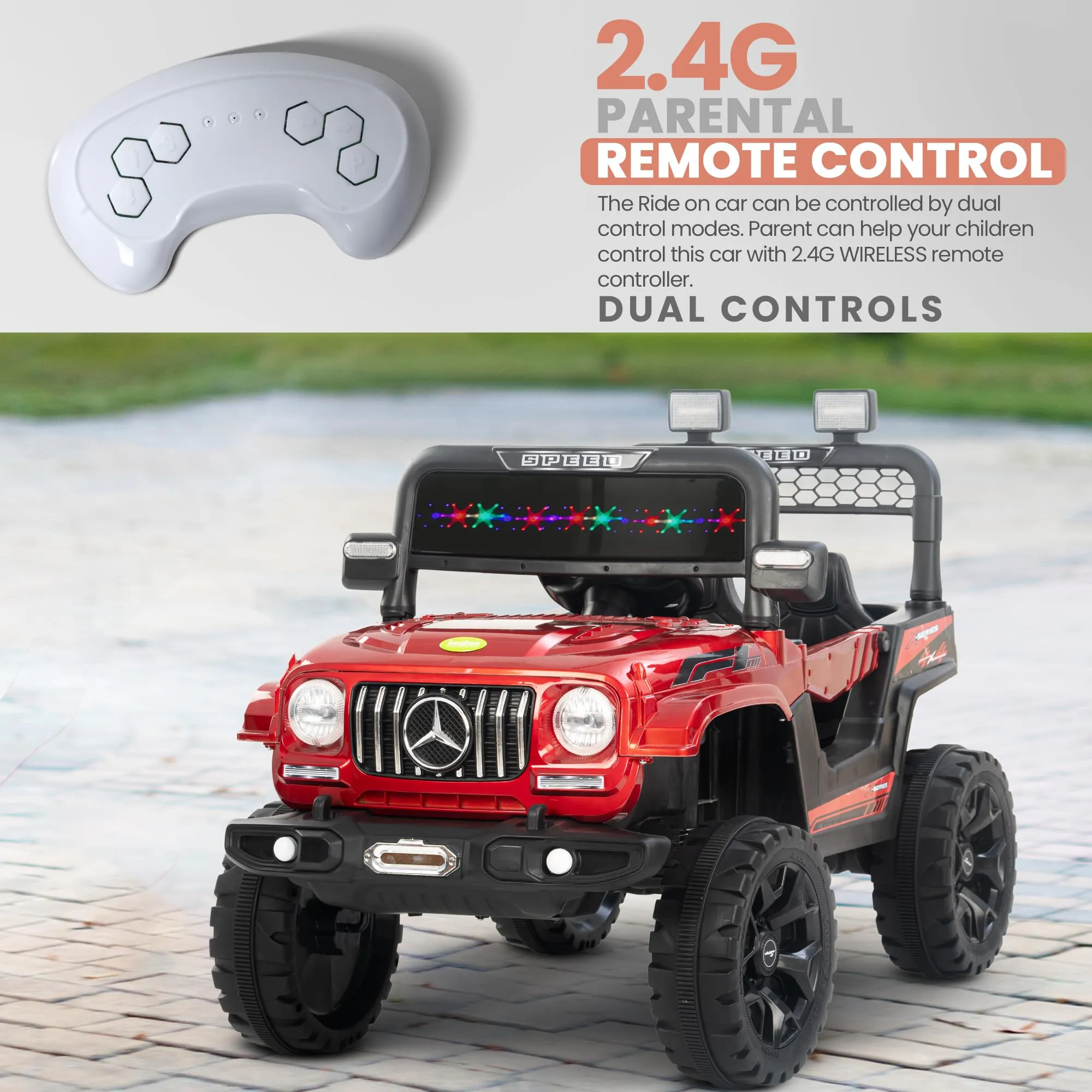 Baybee Maestro Battery Operated Ride on Electric Jeep Car for Kids | Ride on Baby Car with Music & USB, Kids Baby Big Car